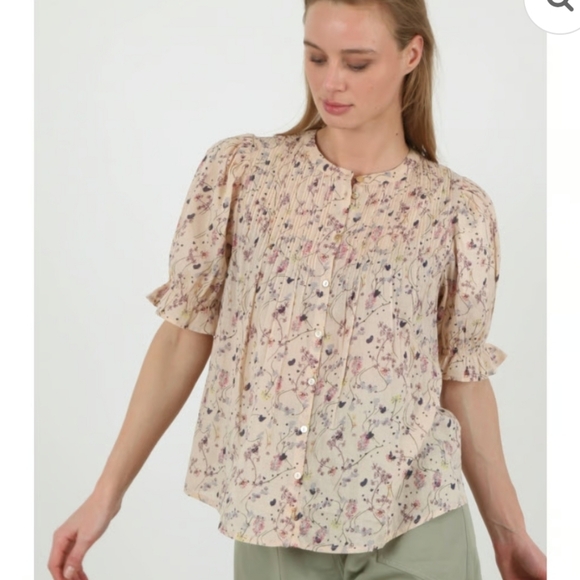 ba&sh Blouna Cotton Floral Printed Top Boho Cotton 2 - Picture 8 of 8